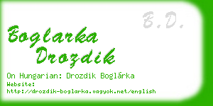 boglarka drozdik business card